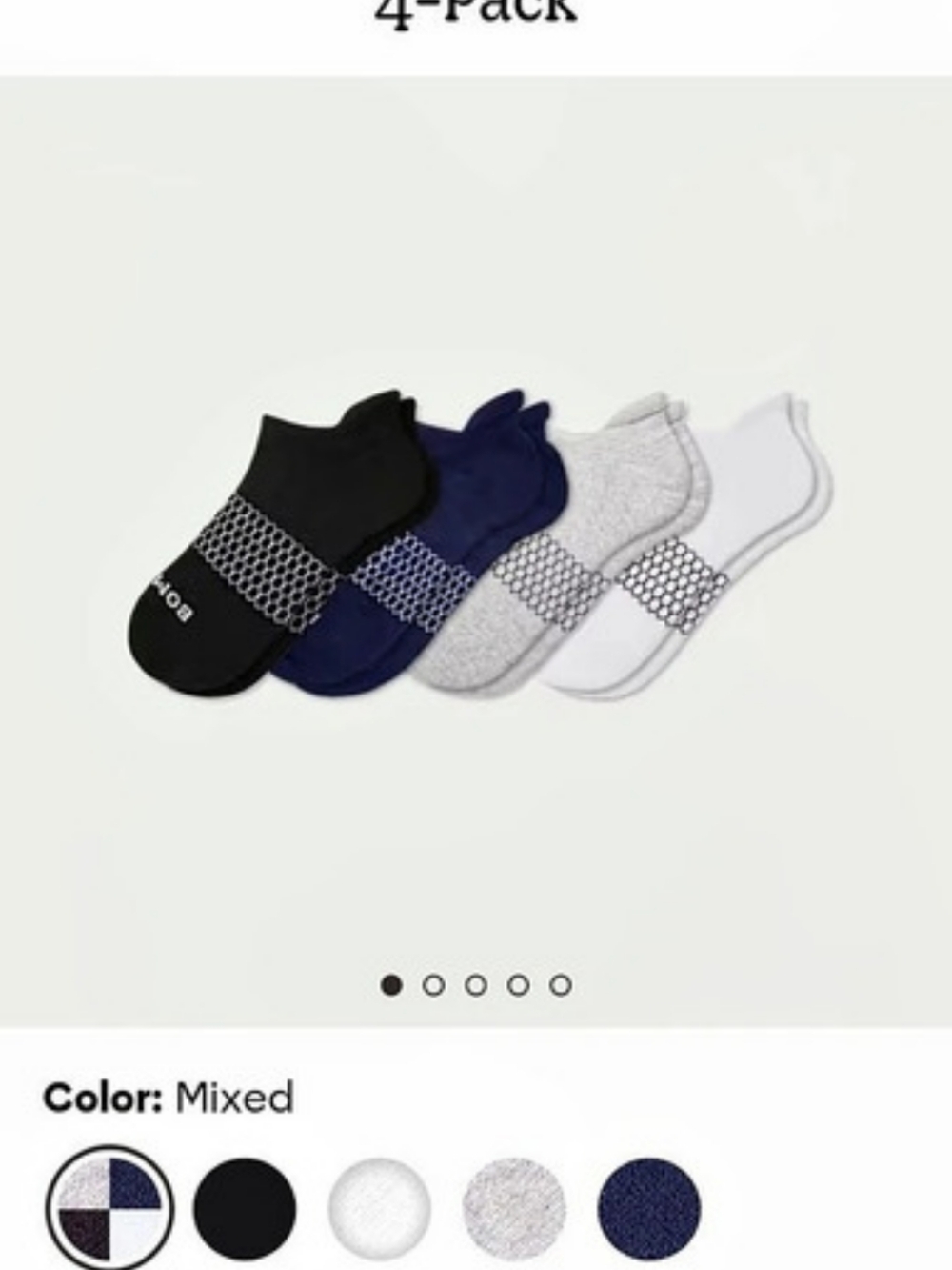 Bombas Solids Ankle Sock 4-Pack Socks 4-Pack